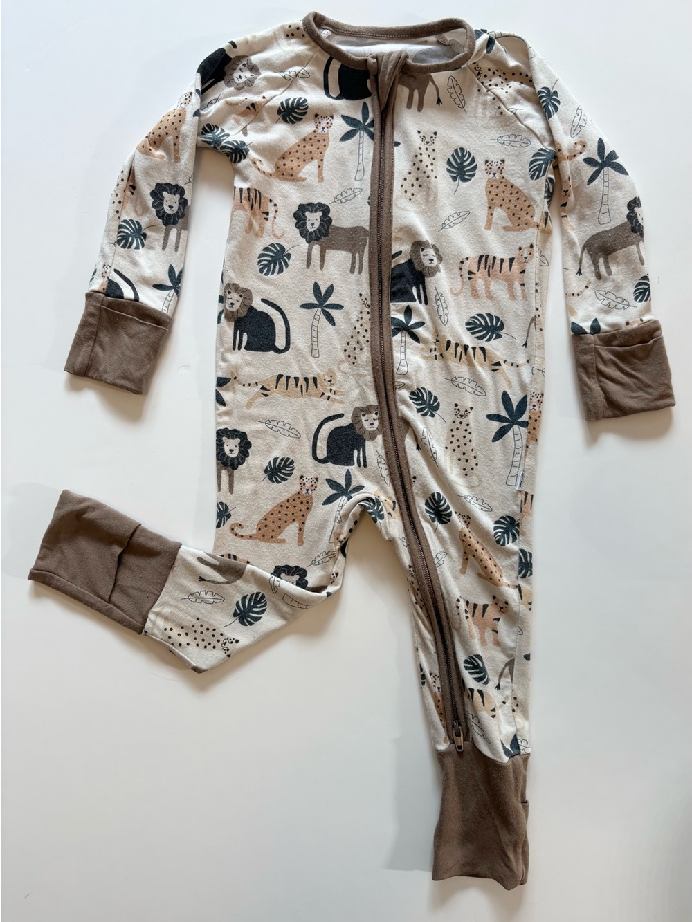 Little Sleepies Big Cats One-Piece Bamboo Zippy Sleeper, Size 3-6 mos